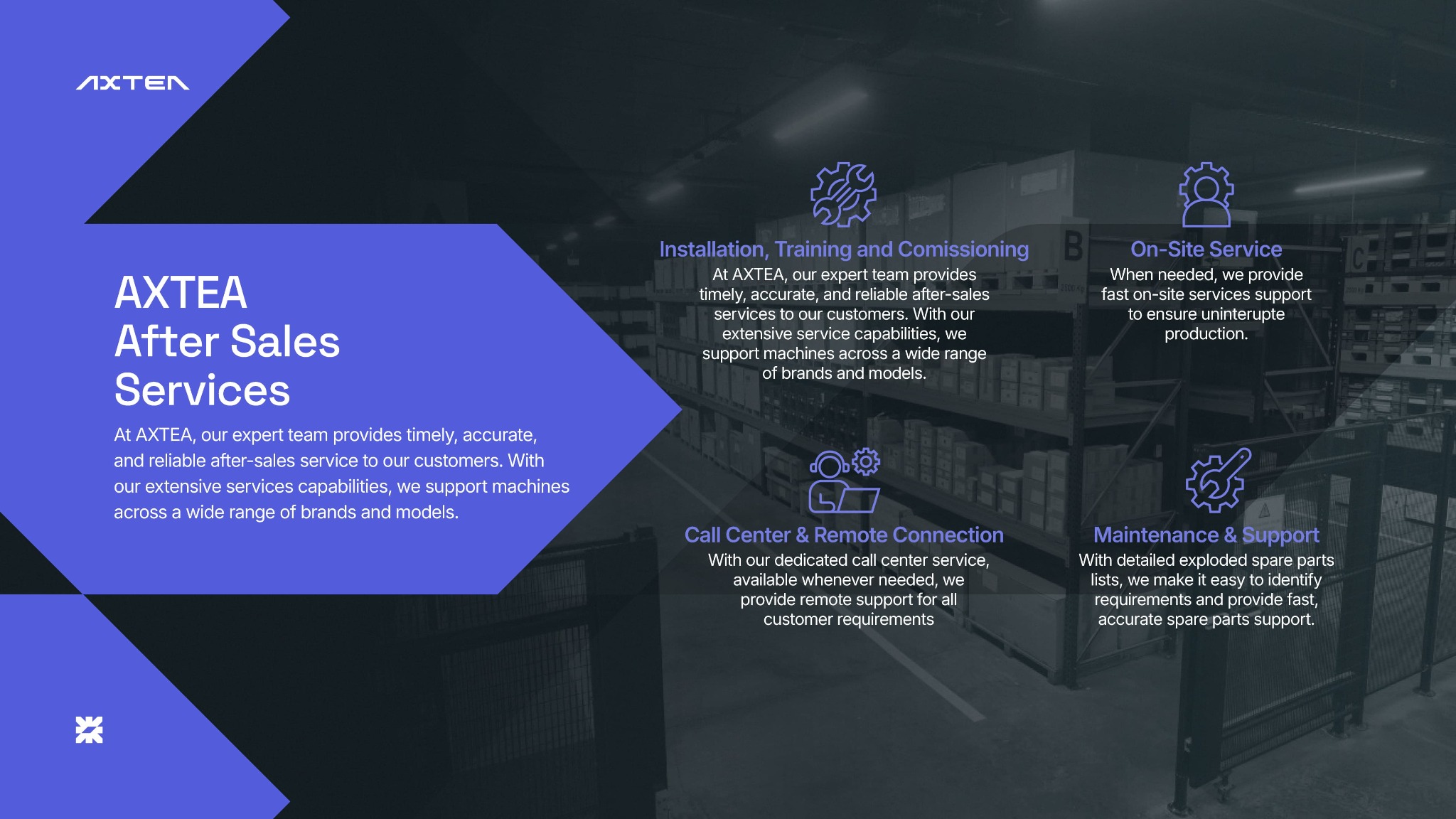 AXTEA after sales services